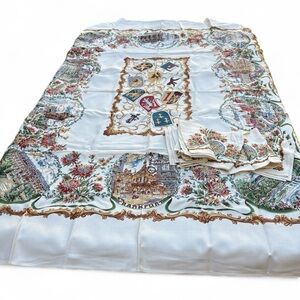 Vintage Indanthren Souvenir Germany Tablecloth & Napkins